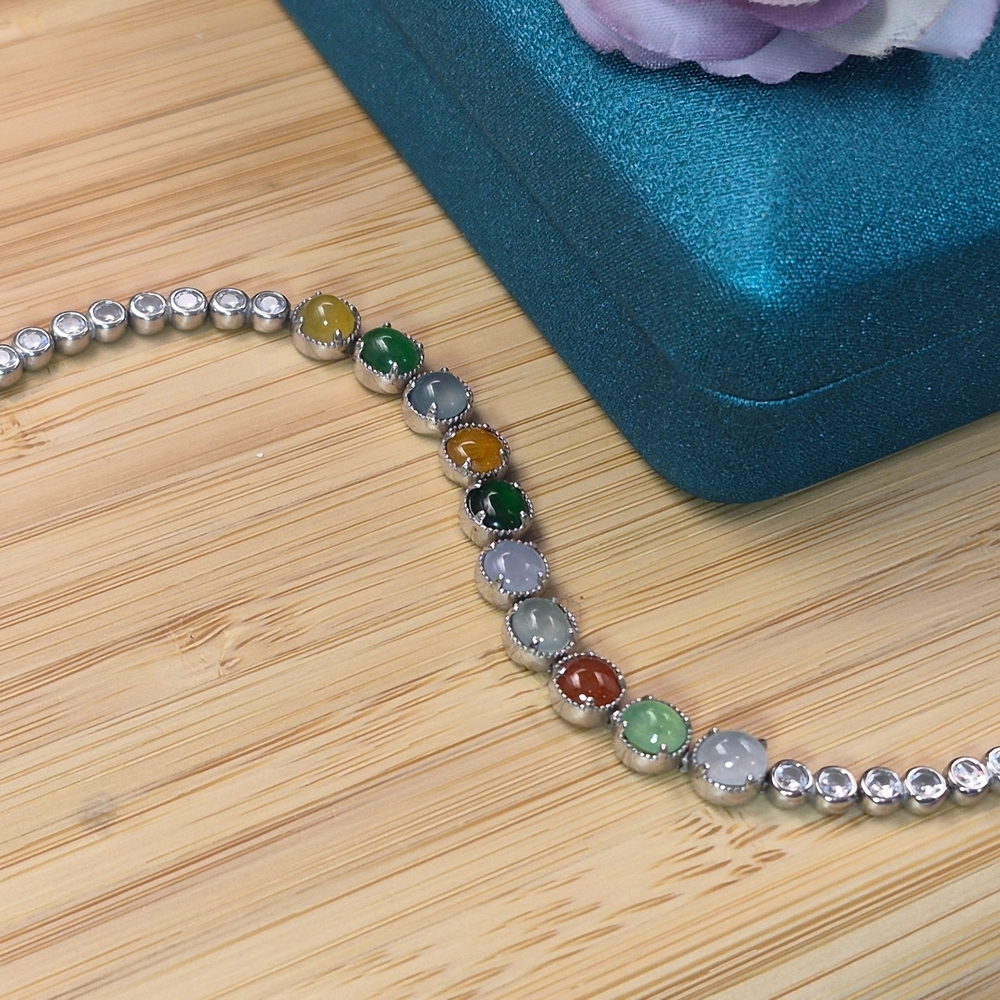 Elegant Multi-Color Jade Bracelet